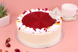 Raspberry Lychee Rose Mousse Cake