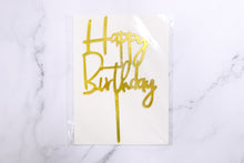 Load image into Gallery viewer, Gold Happy Birthday Cake Topper
