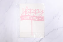 Load image into Gallery viewer, Pastel Pink Happy Birthday Cake Topper

